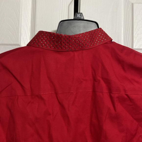 Cotton Chicos NWT Womens Button down shirt top rhinestone Collar size Large - Picture 9 of 14